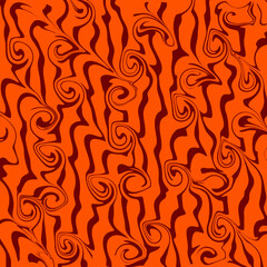 abstract background, brown and orange, waves pattern, seamless, for interior, decoration, wallpaper and textile