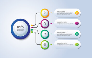 Presentation business infographic template circle colorful with 4 step