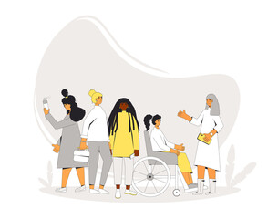 Women with different types of curly hair standing together.