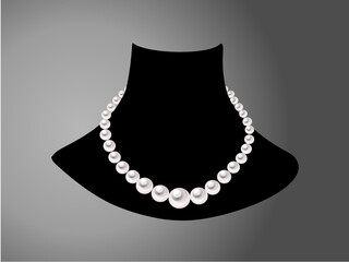 Drawing beautiful Design of Pearl Necklace Jewelry Fashion Accessories for women and Shiny crystal,pearl,gold  or diamond . For your business.