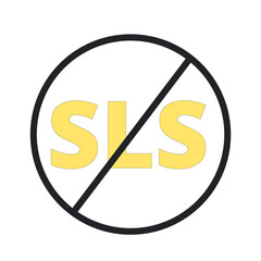 SLS free sign. Sulfates free symbol.