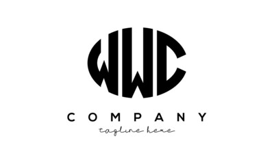 WWC three Letters creative circle logo design