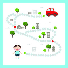 Mini games collections with cars for development. I spy. Maze. Sudoku. Colorful vector illustration in flat style.