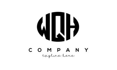 WQH three Letters creative circle logo design