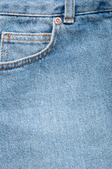 Light jeans texture. Jeans pocket.