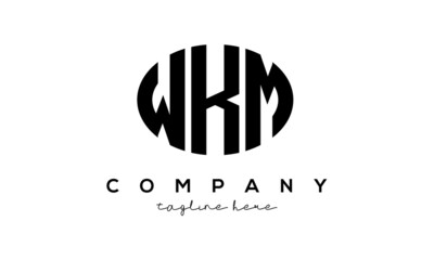 WKM three Letters creative circle logo design