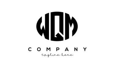 WQM three Letters creative circle logo design