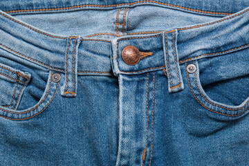 Light jeans texture. Jeans pocket.