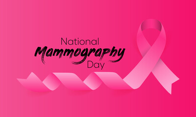 National Mammography day is observed every year in October, it is the process of using low-energy X-rays to examine the human breast for diagnosis and screening. Vector illustration