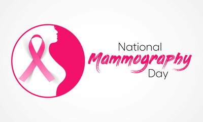 National Mammography day is observed every year in October, it is the process of using low-energy X-rays to examine the human breast for diagnosis and screening. Vector illustration
