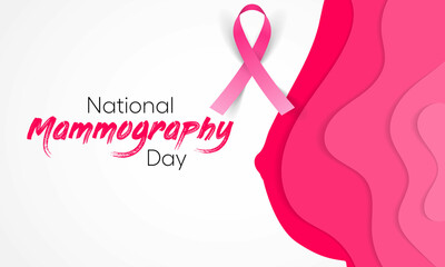 National Mammography day is observed every year in October, it is the process of using low-energy X-rays to examine the human breast for diagnosis and screening. Vector illustration