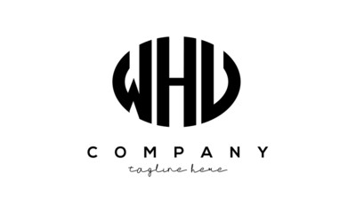 WHU three Letters creative circle logo design