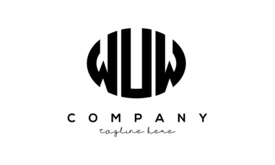 WUW three Letters creative circle logo design