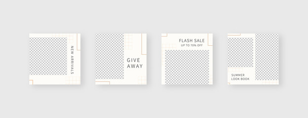 Social media template. Trendy editable social media post template. Mockup isolated. Template design. Vector illustration.