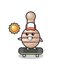 honey dipper character illustration ride a skateboard