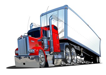 Cartoon cargo semi truck isolated on white background - 455941095