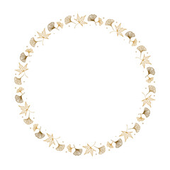 Vector autumn leaves frame on a white background.