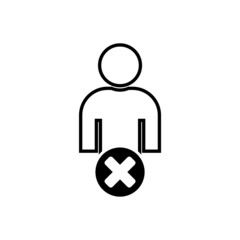 Fototapeta premium Male user delete icon isolated on white background