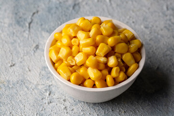 Bowl with corn kernels, sweet corn
