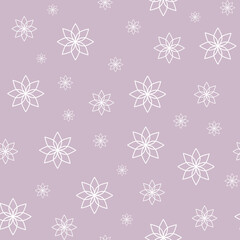 Geometrical flowers with pale pink background  illustration seamless pattern