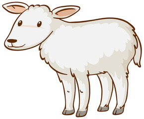 Baby sheep animal cartoon on white background