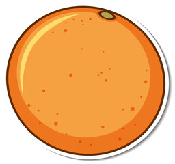 An orange sticker on white background