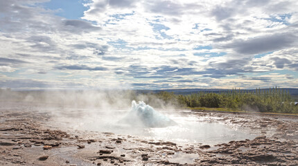 Eruption of Strokkur Geyser, Iceland