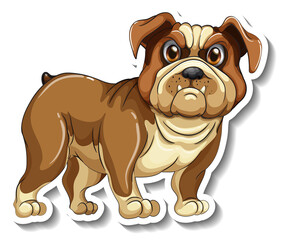 Sticker design with a pug dog isolated