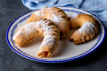 Delicious apple cookies with powdered sugar (Turkish name; elmali kurabiye)
