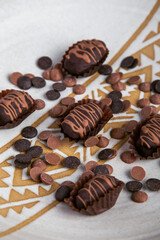 date palm coated with dark chocolate