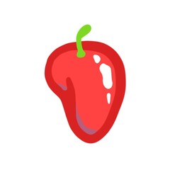 Isolated drawn red chili pepper Ghost pepper