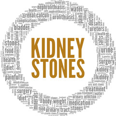 Kidney Stones vector illustration word cloud isolated on a white background.