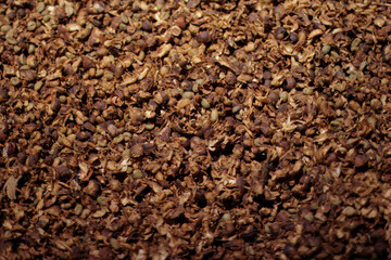 Drying coffee in the hot sun background texture