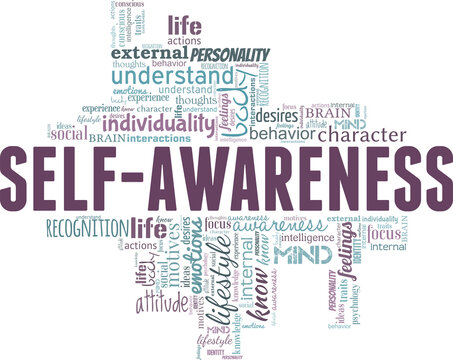 Self-Awareness vector illustration word cloud isolated on a white background.