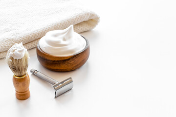 Barbar shop equipment for shaving with razor and foam