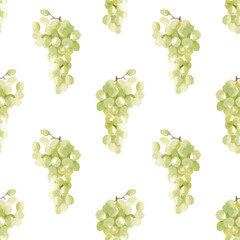 Grape. Seamless watercolor pattern. Suitable for wallpapers, backgrounds, fabrics, textiles