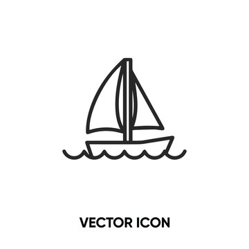 Sailboat vector icon. Modern, simple flat vector illustration for website or mobile app.Boat symbol, logo illustration. Pixel perfect vector graphics	