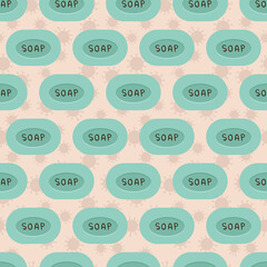 Hand Wash Hygiene Soaps Vector Seamless Pattern