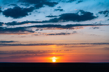 sunset over the desert