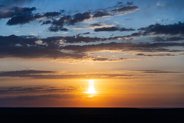 sunset over the desert