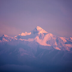mountains in the morning