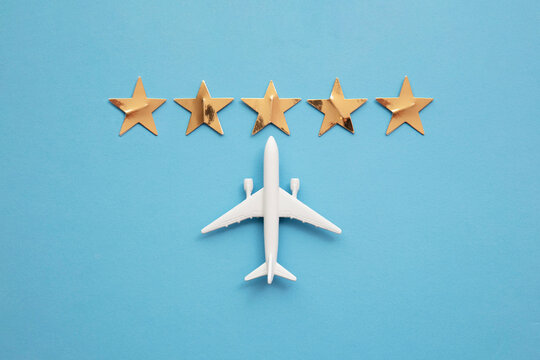 Airplane Vacation Travel 5 Star Rating Passenger Experience Background