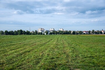 landscape field sky outside the city