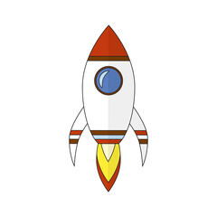 Space rocket launch symbol, a rocket flat design icon, start-up