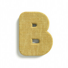 hessian letter B - Capital 3d jute font - suitable for fabric, design or decoration related subjects