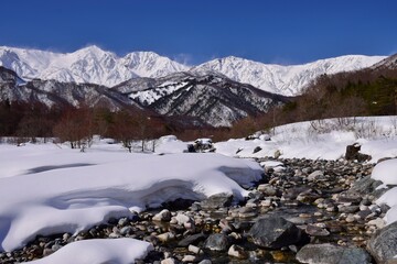 Fototapeta na wymiar 白馬村　雪景色