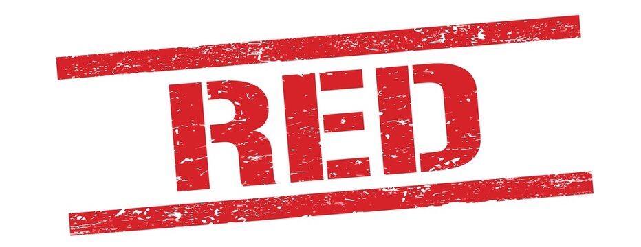 RED text on red vintage lines stamp.