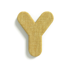hessian letter Y - Capital 3d jute font - suitable for fabric, design or decoration related subjects