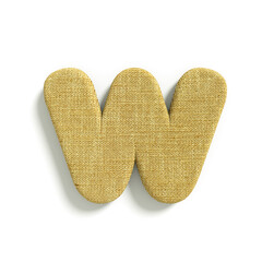 hessian letter W - Lower-case 3d jute font - Suitable for fabric, design or decoration related subjects