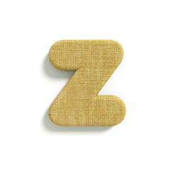 hessian letter Z - Lower-case 3d jute font - Suitable for fabric, design or decoration related subjects